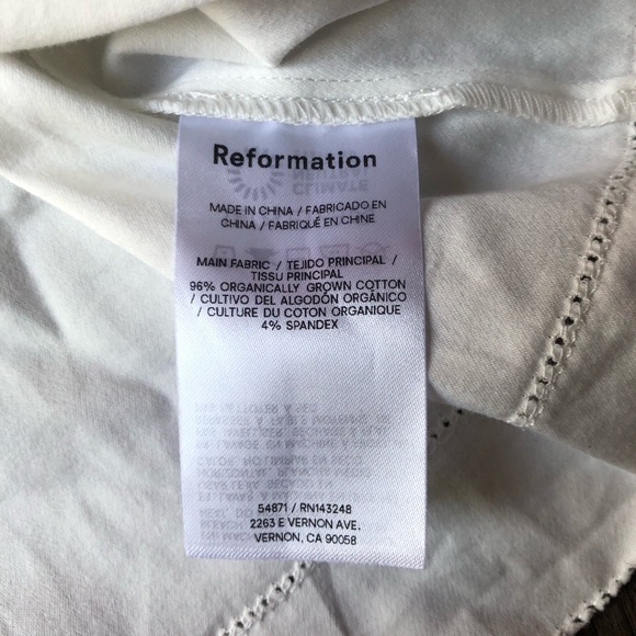 Reformation Rowan Strapless Top Size Small White Cotton Poplin Crop Ties Bows - Picture 9 of 10